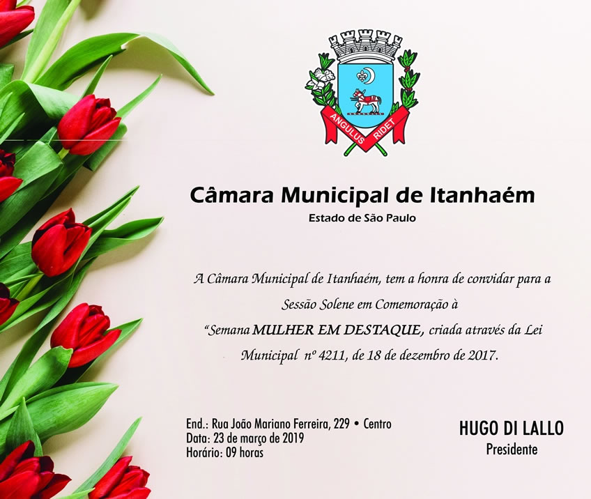 Imagem da notícia: Câmara realiza Solenidade Mulher em Destaque 2019