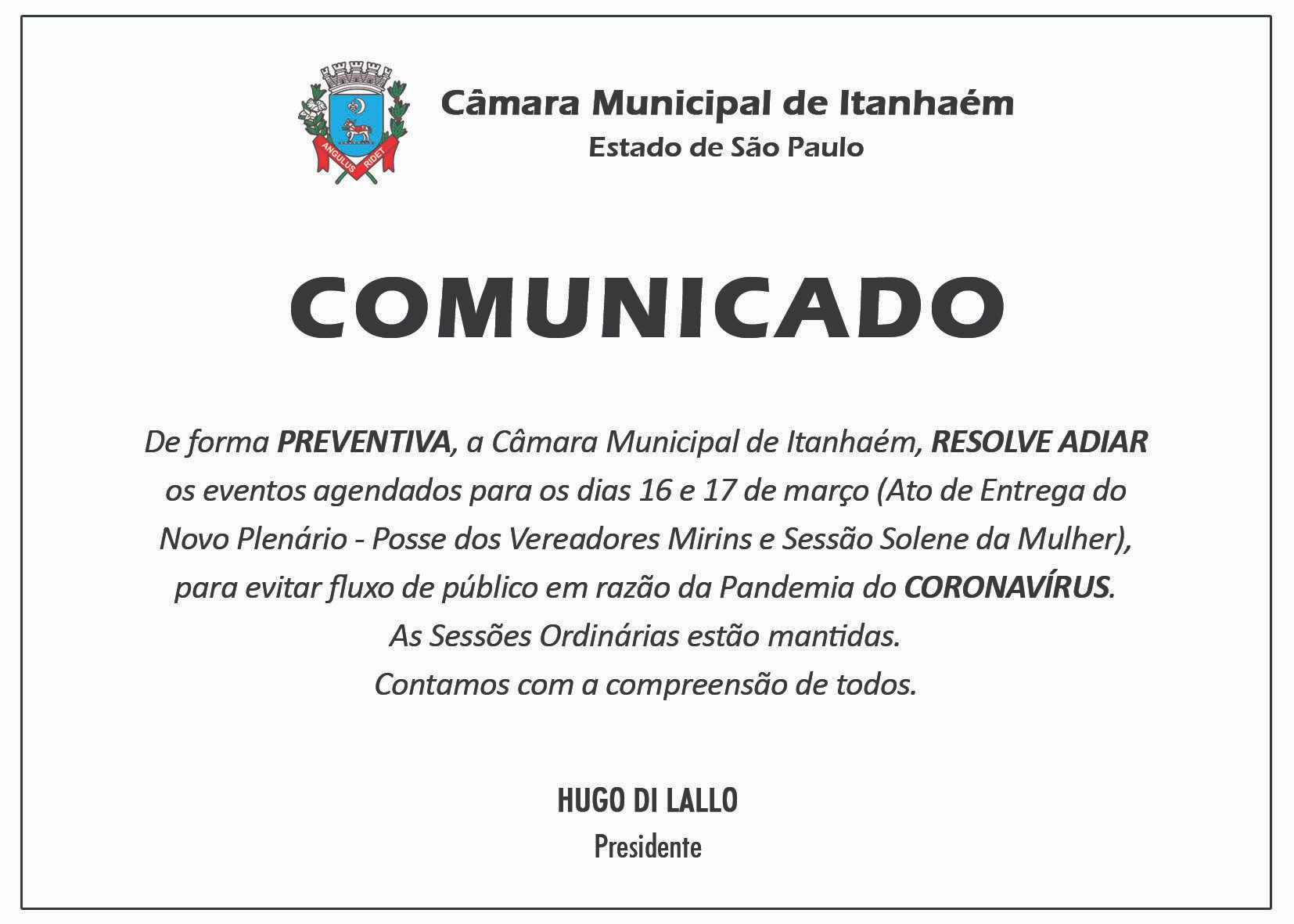 Imagem da notícia: COMUNICADO