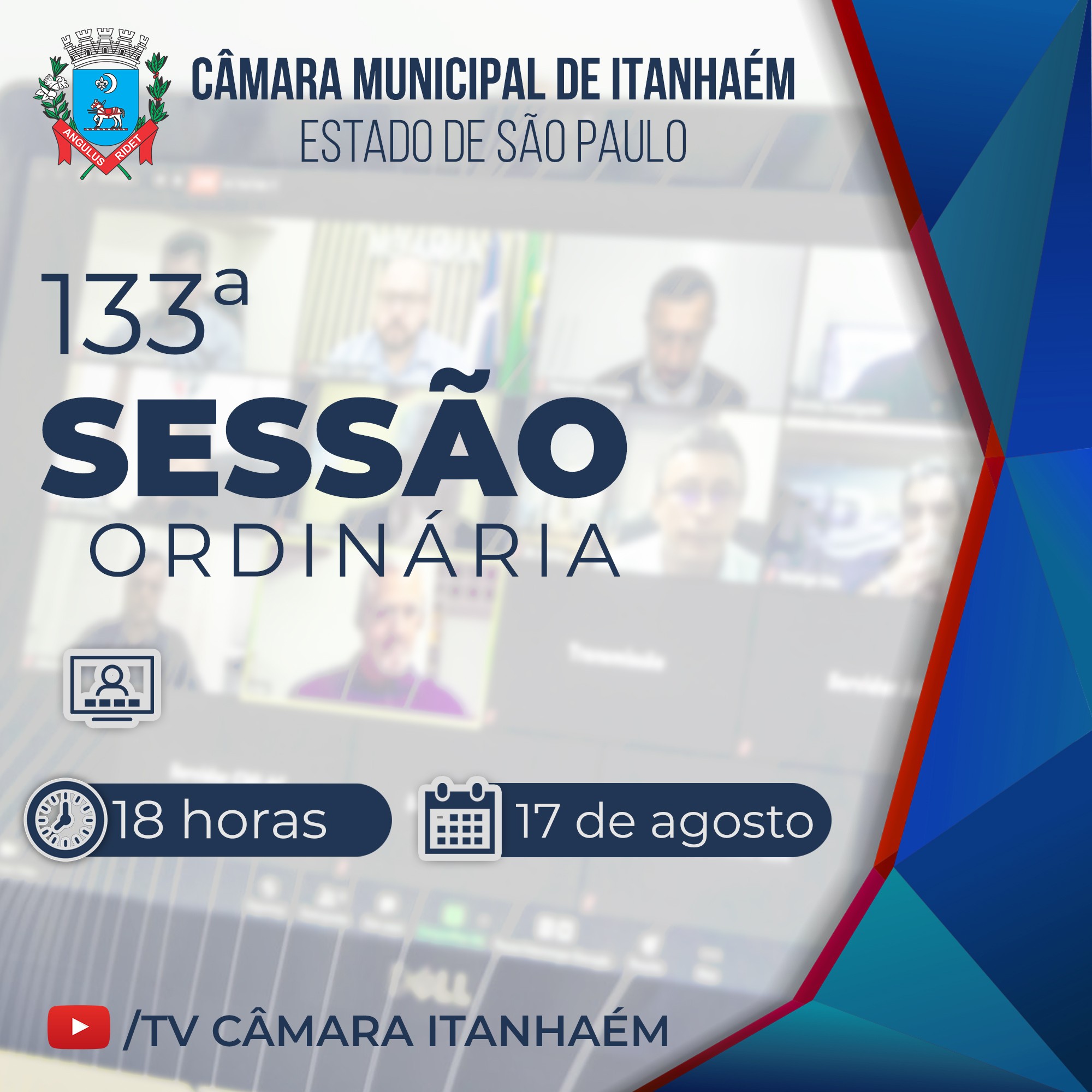 Imagem da notícia: 133ª Sessão Ordinária acontece nesta segunda (17)  