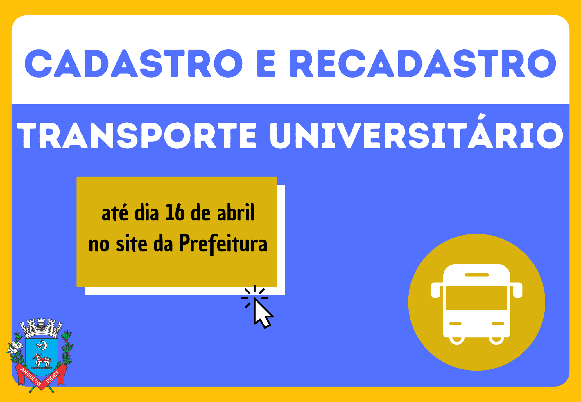 Imagem da notícia: Estão abertas as inscrições para o cadastro e recadastro do transporte universitário